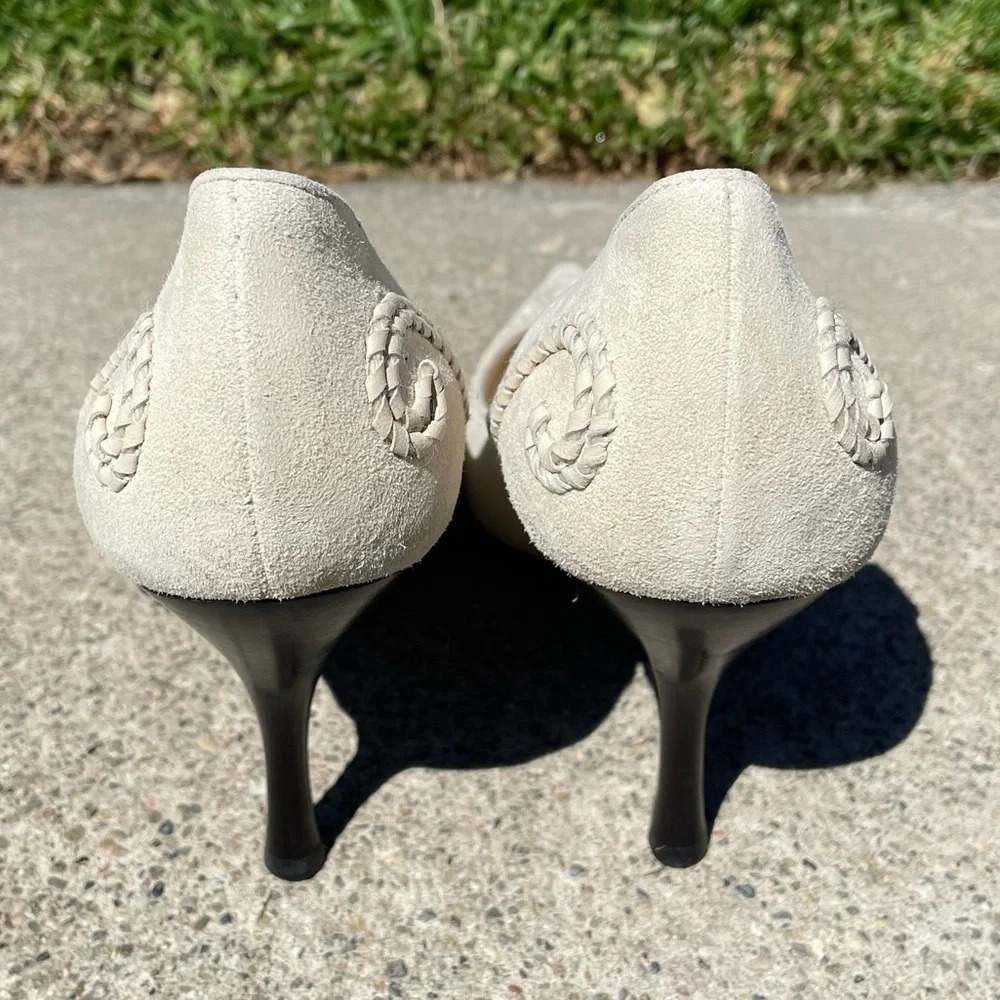 Rare⭐️ EUC Sergio Rossi Leather Suede Pointed Toe Pumps Size 10 - Picture 5 of 15